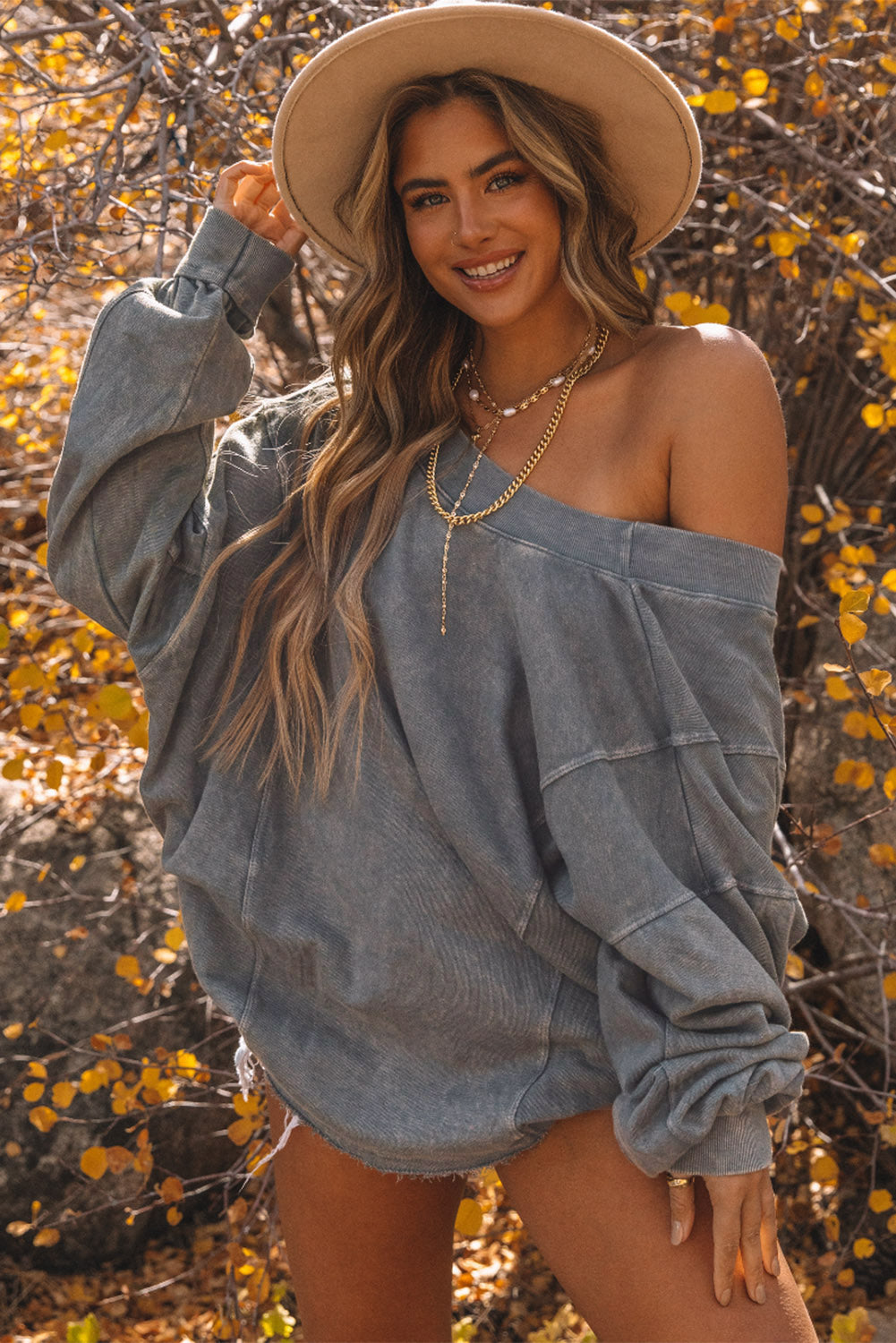 Gray Twist Butterfly Oversized Sweatshirt