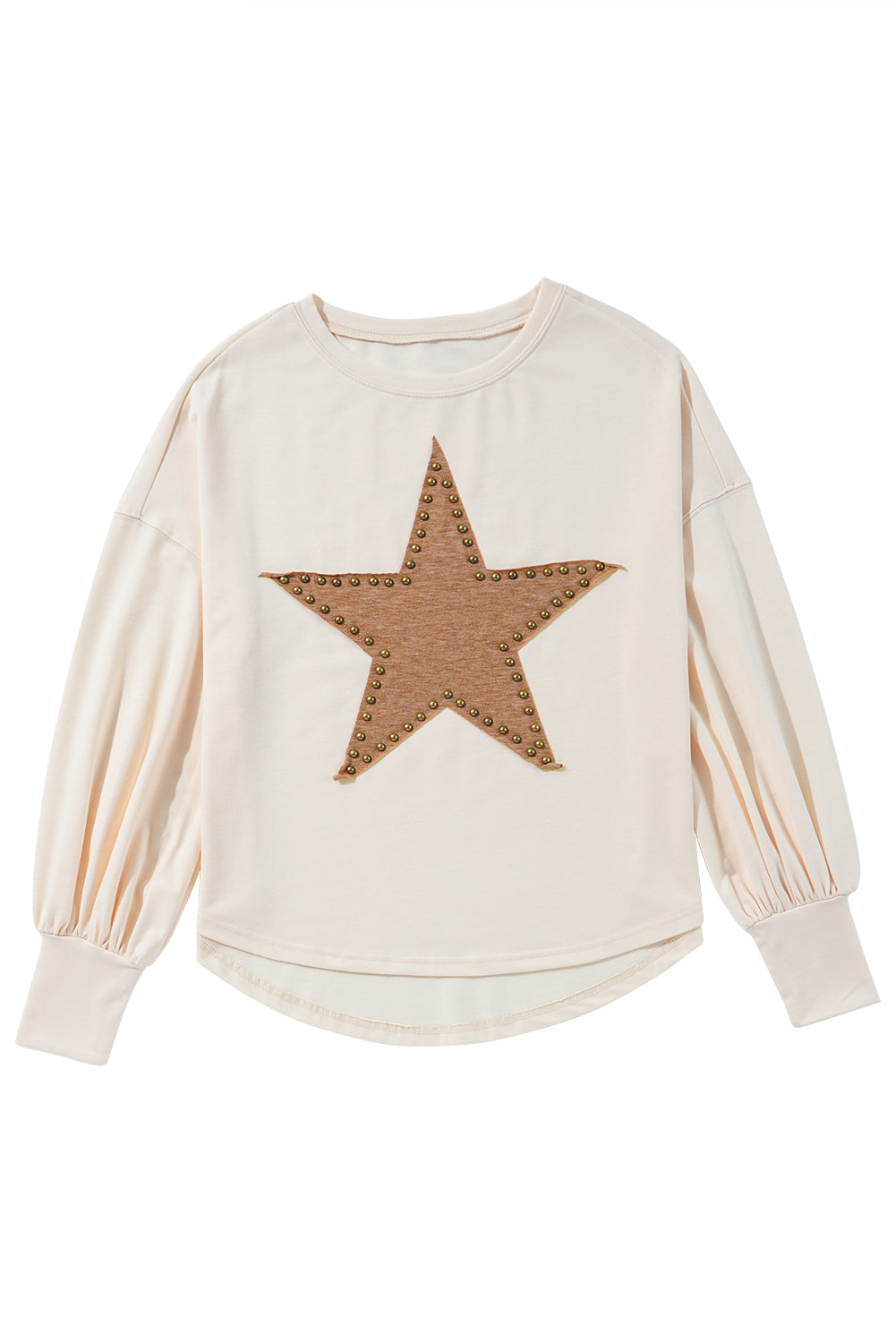 Black Studded Star Graphic Oversized Top