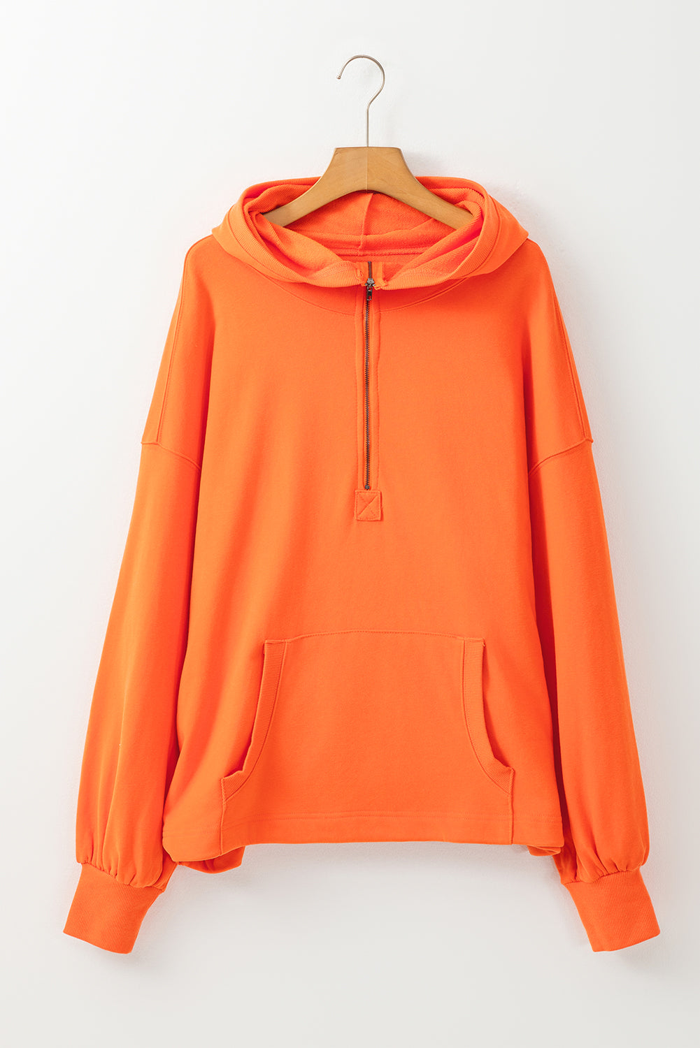 Bonbon Kangaroo Pocket Half Zipper Oversized Hoodie