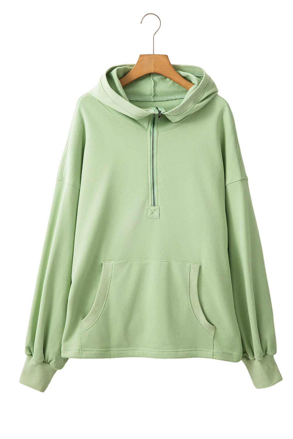 Bonbon Kangaroo Pocket Half Zipper Oversized Hoodie