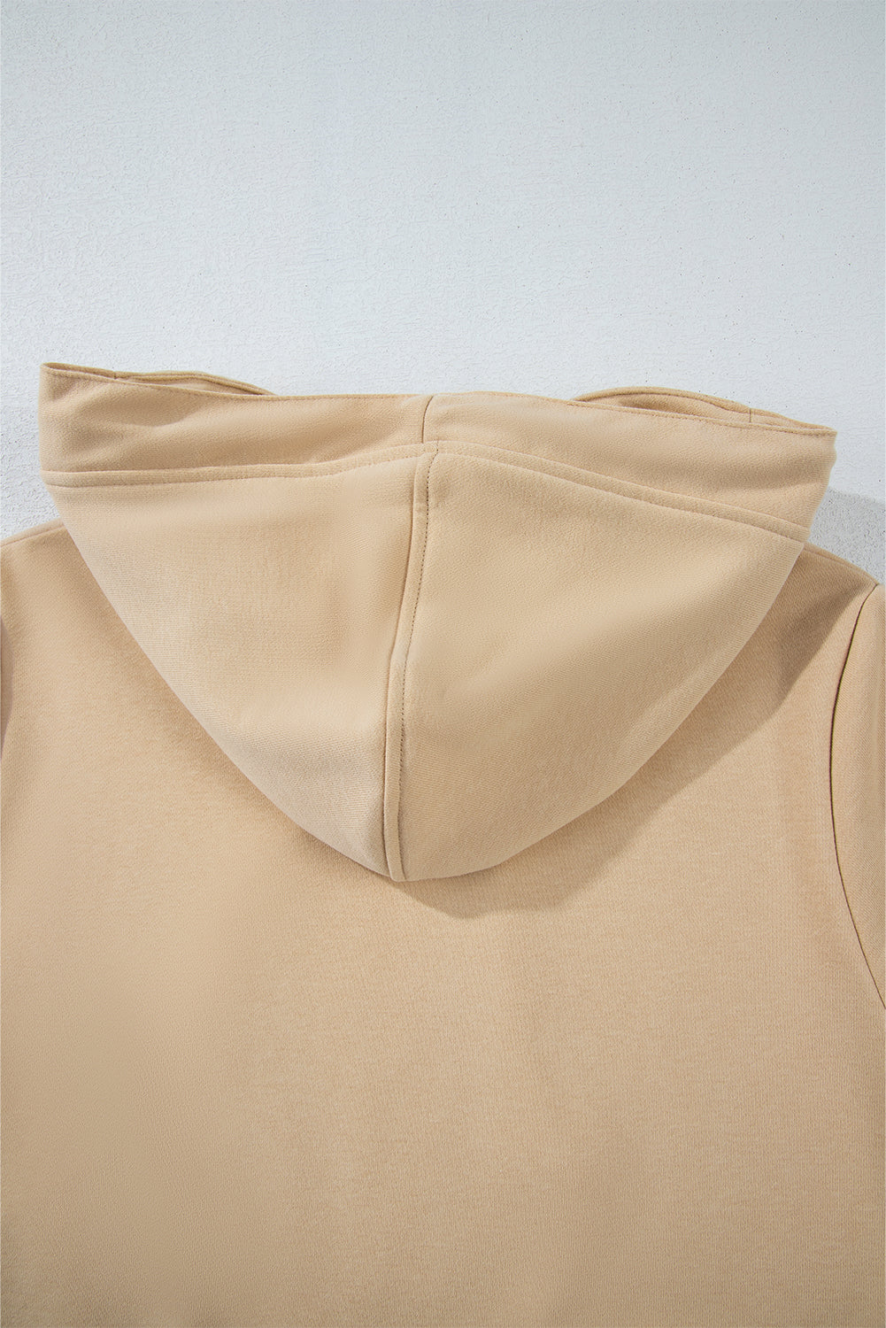 Parchment Zipped Pocket Plain Drawstring Hoodie