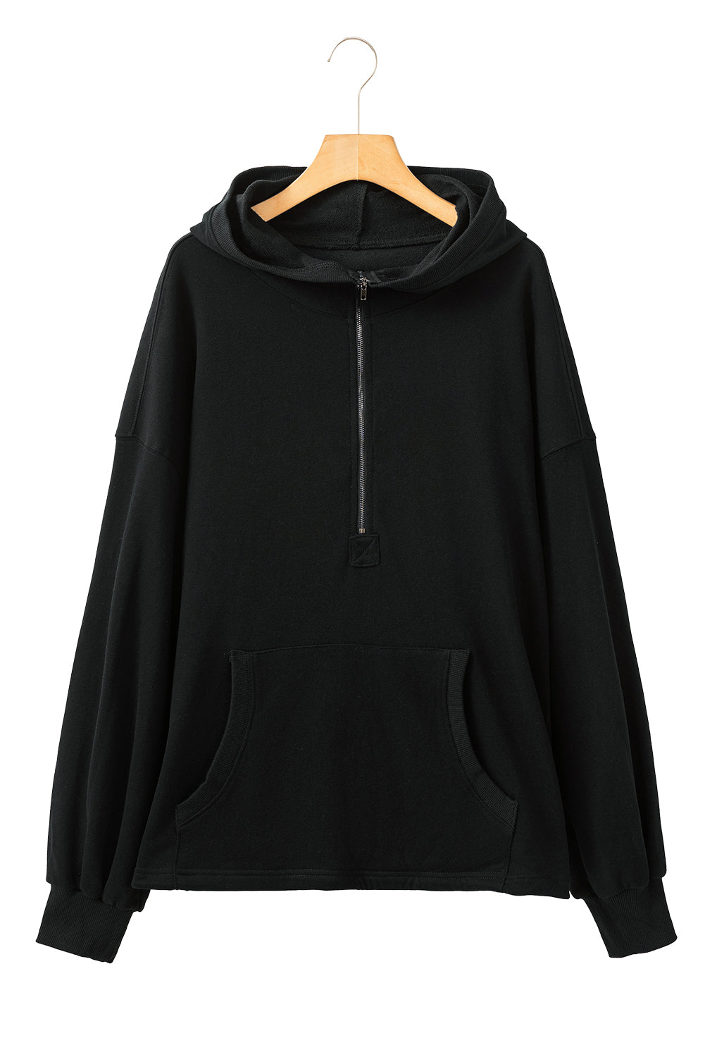 Bonbon Kangaroo Pocket Half Zipper Oversized Hoodie