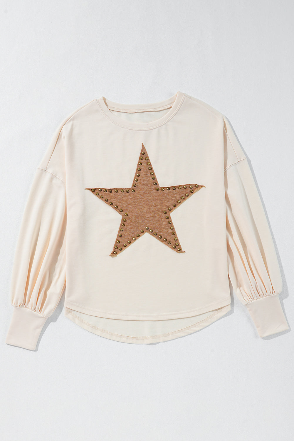 Black Studded Star Graphic Oversized Top