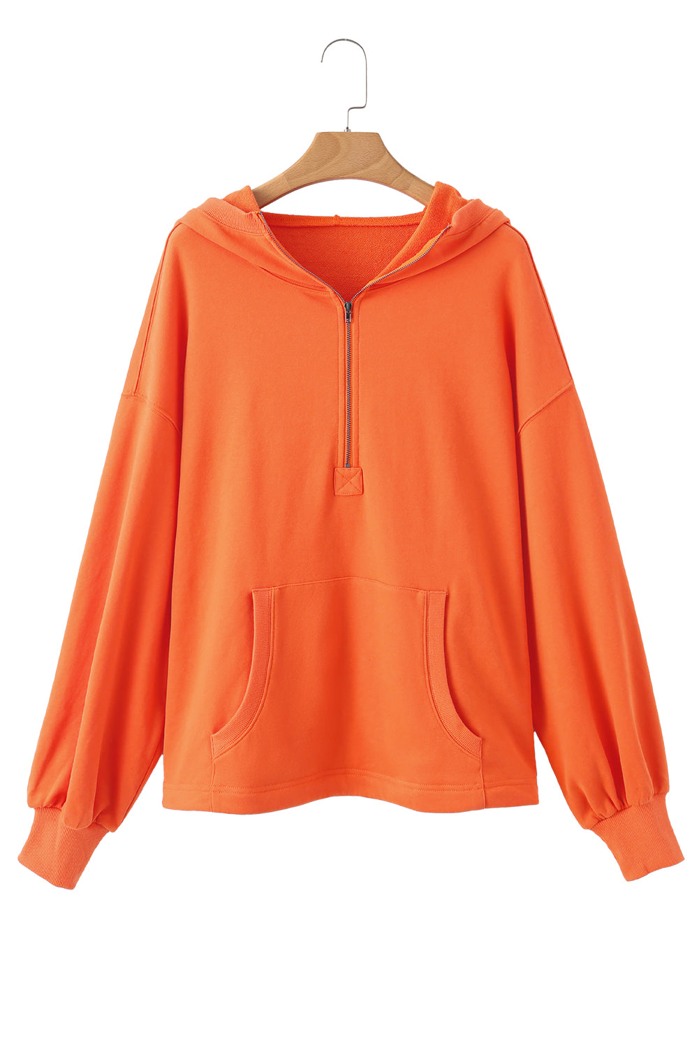 Bonbon Kangaroo Pocket Half Zipper Oversized Hoodie