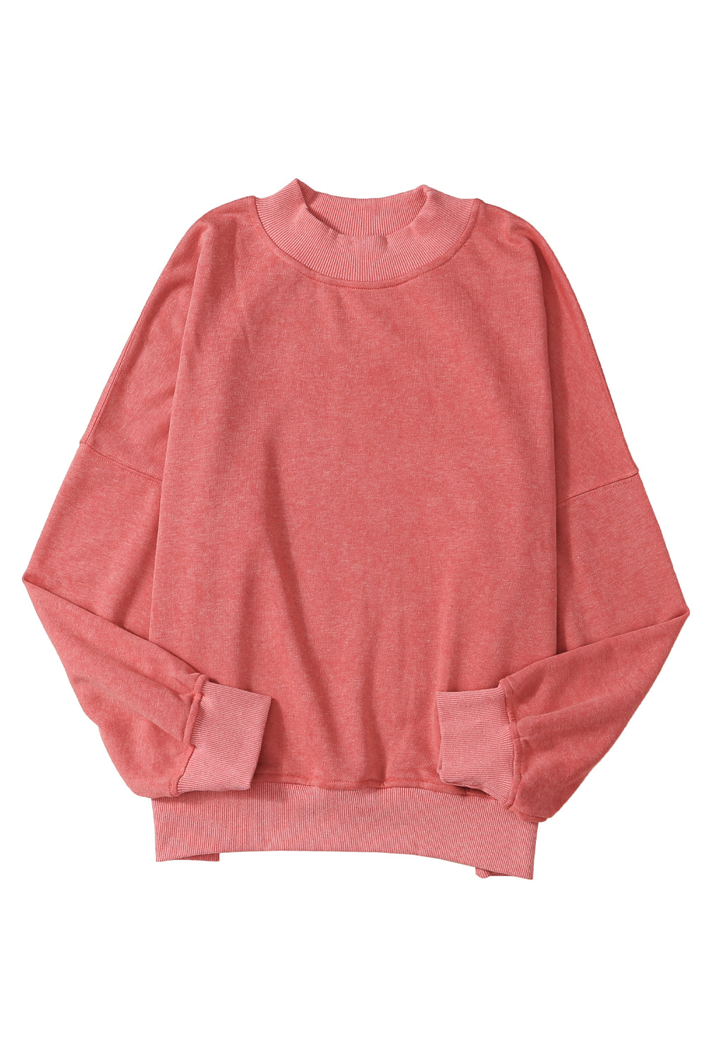 Blue Plain Drop Shoulder Crew Neck Pullover Sweatshirt