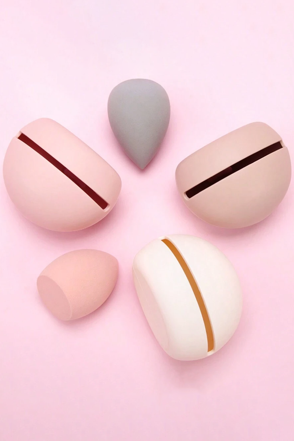 Light Pink Makeup Sponge Organizer