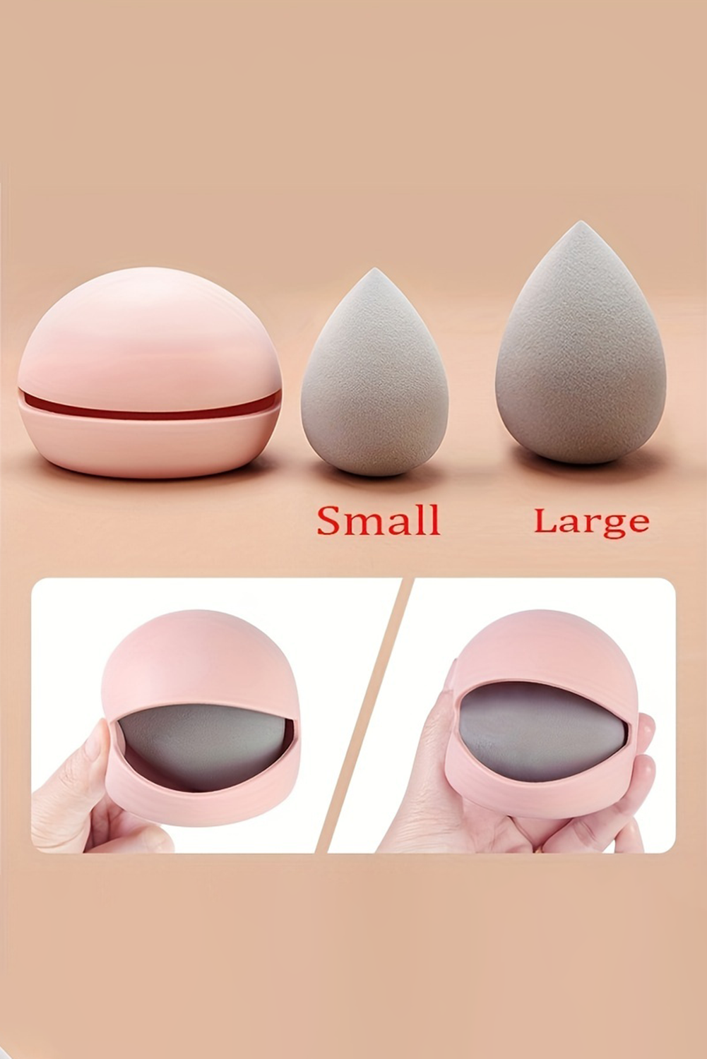 Light Pink Makeup Sponge Organizer