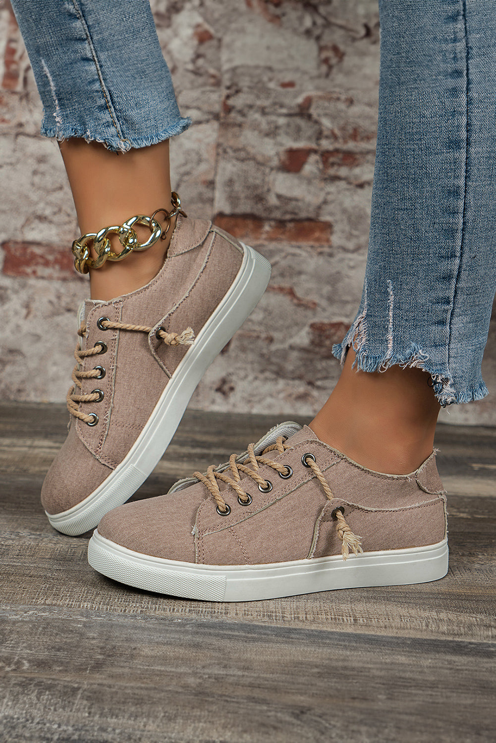 Parchment Criss Cross Slip On Canvas Sneakers