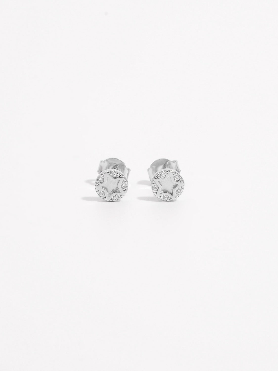 925 Sterling Silver Zircon Star Stud Earrings