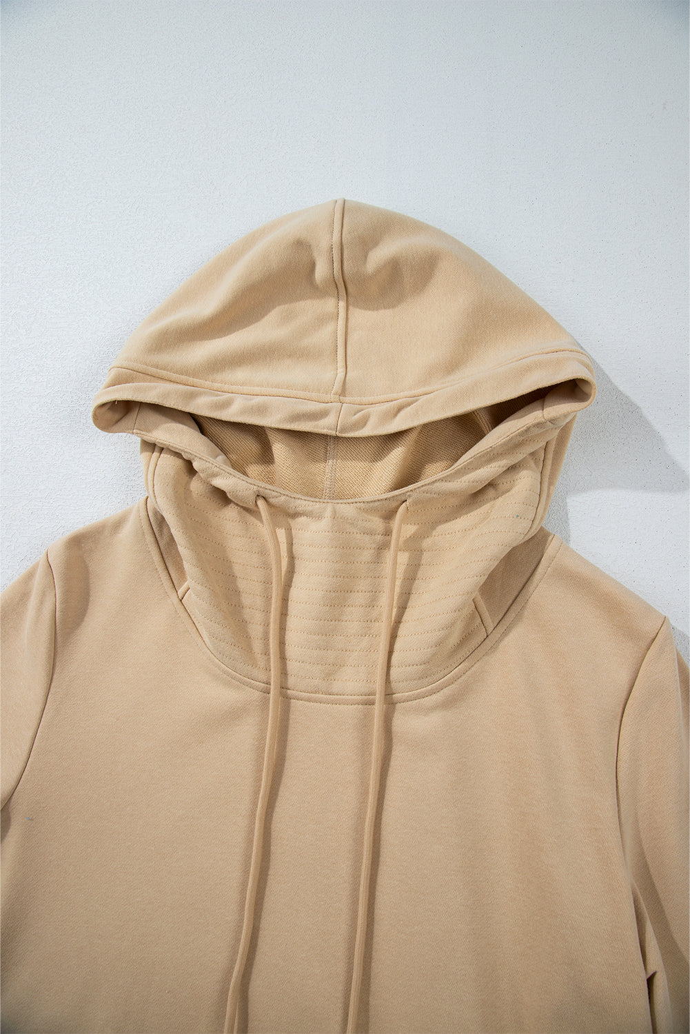 Parchment Zipped Pocket Plain Drawstring Hoodie