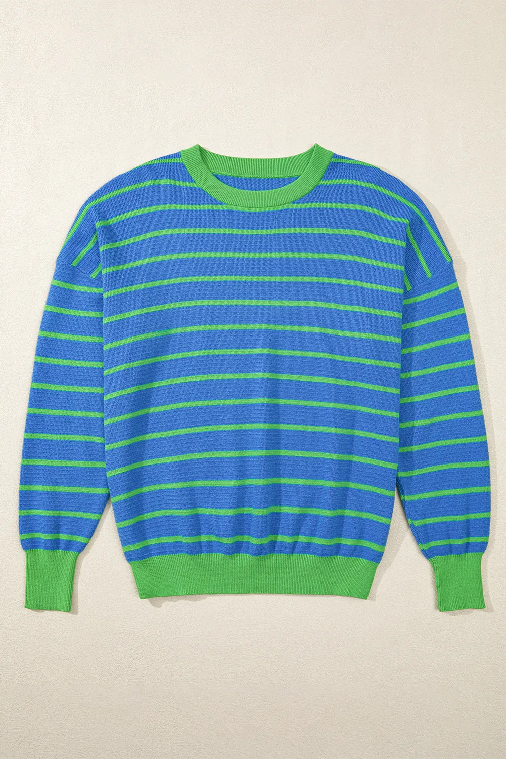 Striped Round Neck Long Sleeve Sweater