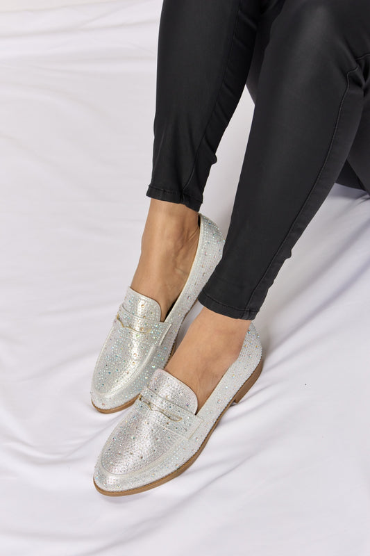 Forever Link Rhinestone Point Toe Loafers