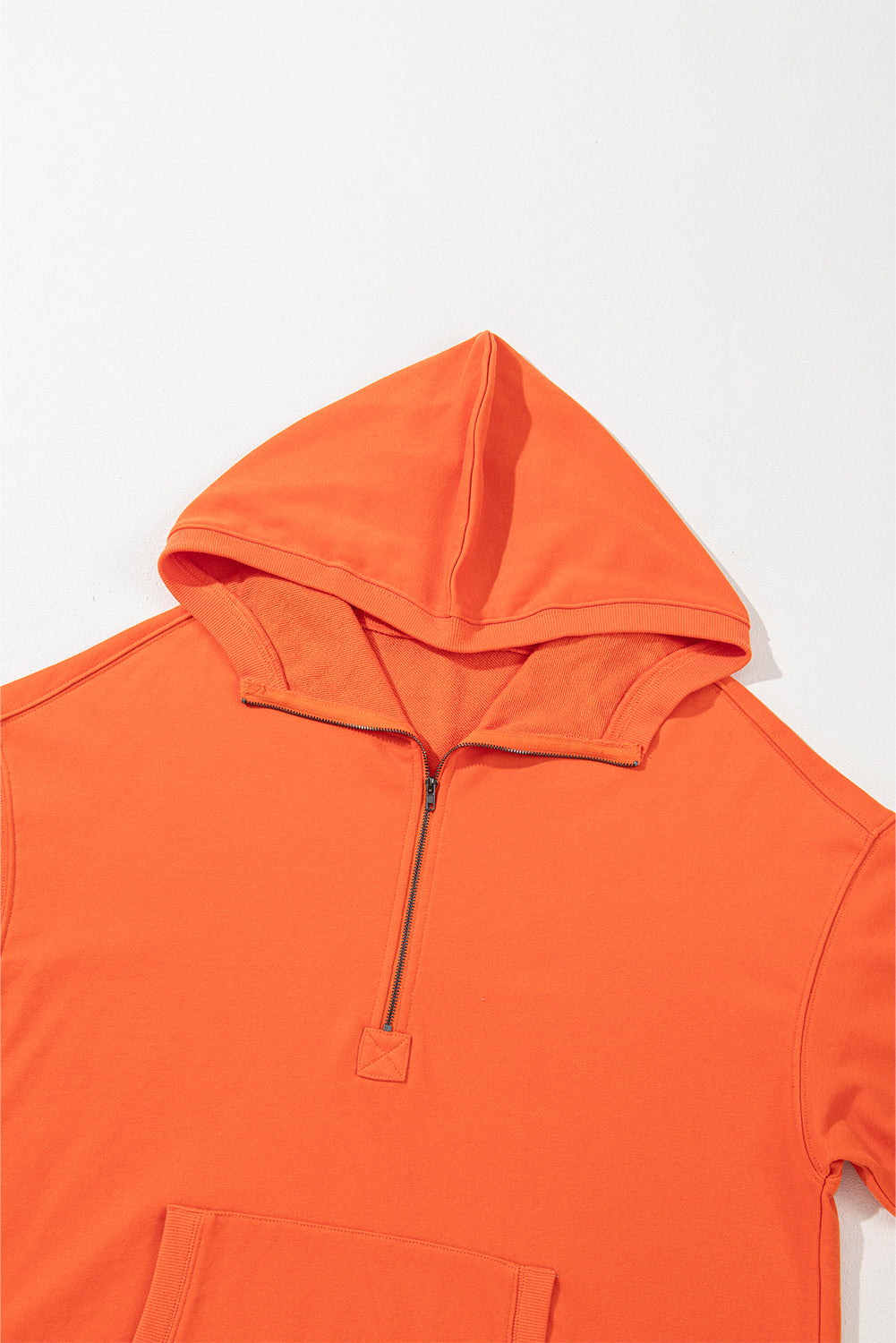 Bonbon Kangaroo Pocket Half Zipper Oversized Hoodie