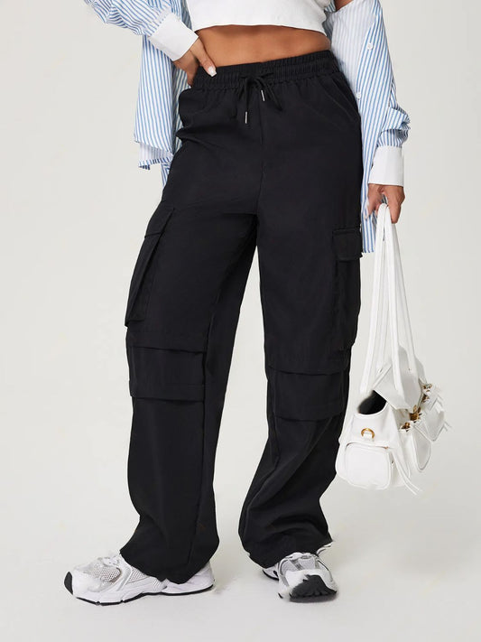 Drawstring Wide Leg Pants