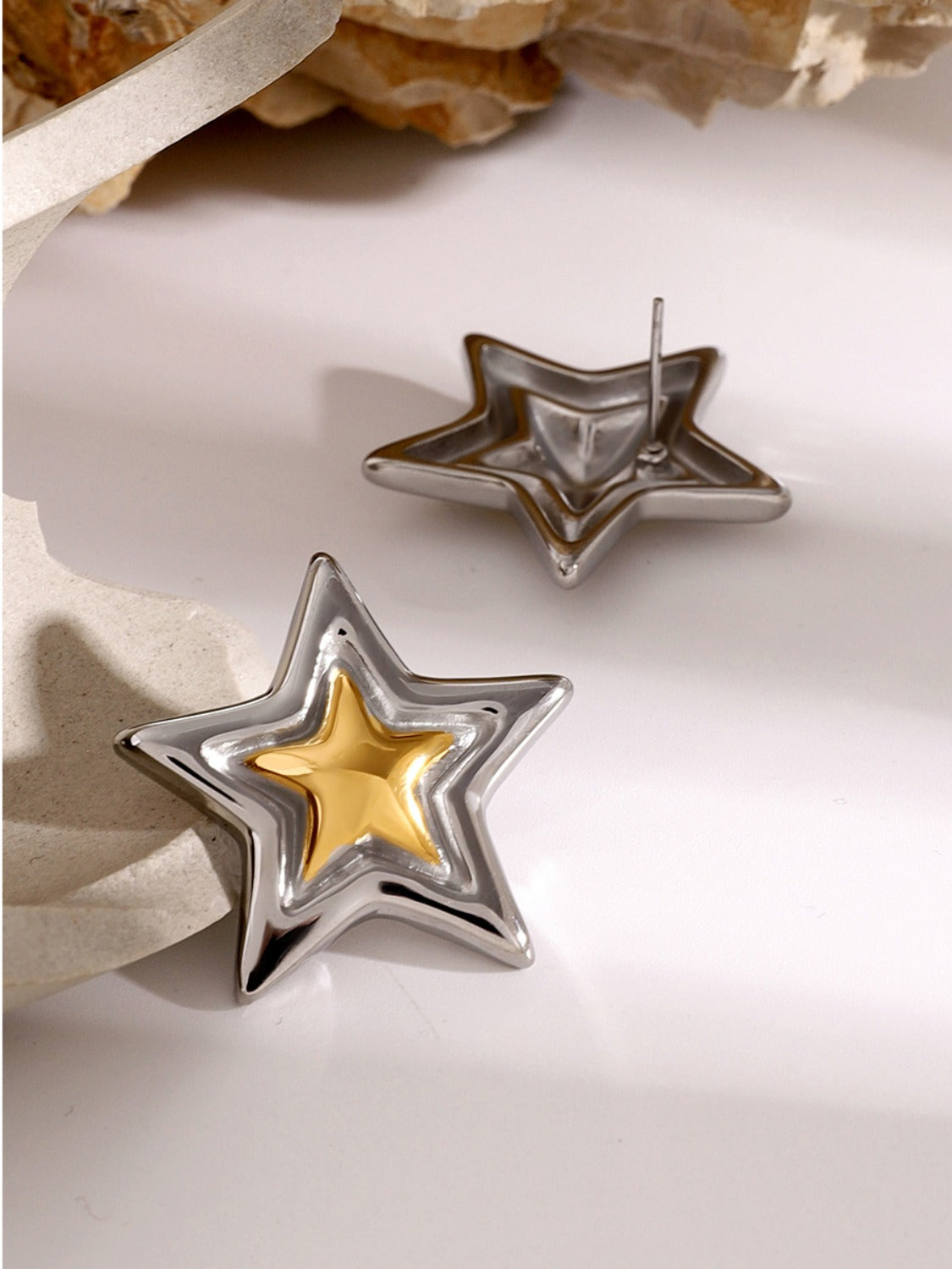 Stainless Steel Star Stud Earrings