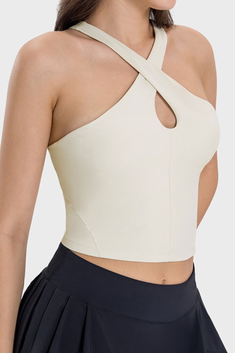 Millennia Crisscross Grecian Neck Active Cami