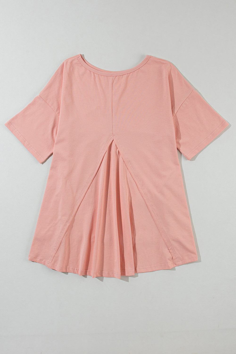 Apricot Pink Studded Star Patch Side Slits High Low Tee