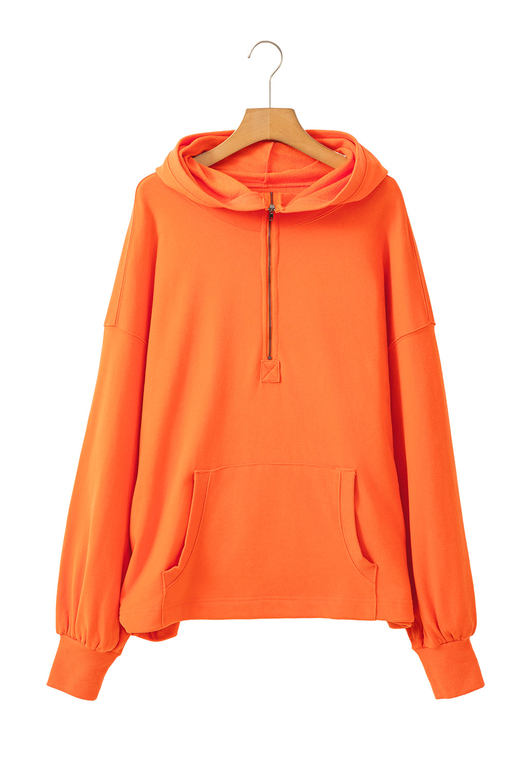 Bonbon Kangaroo Pocket Half Zipper Oversized Hoodie