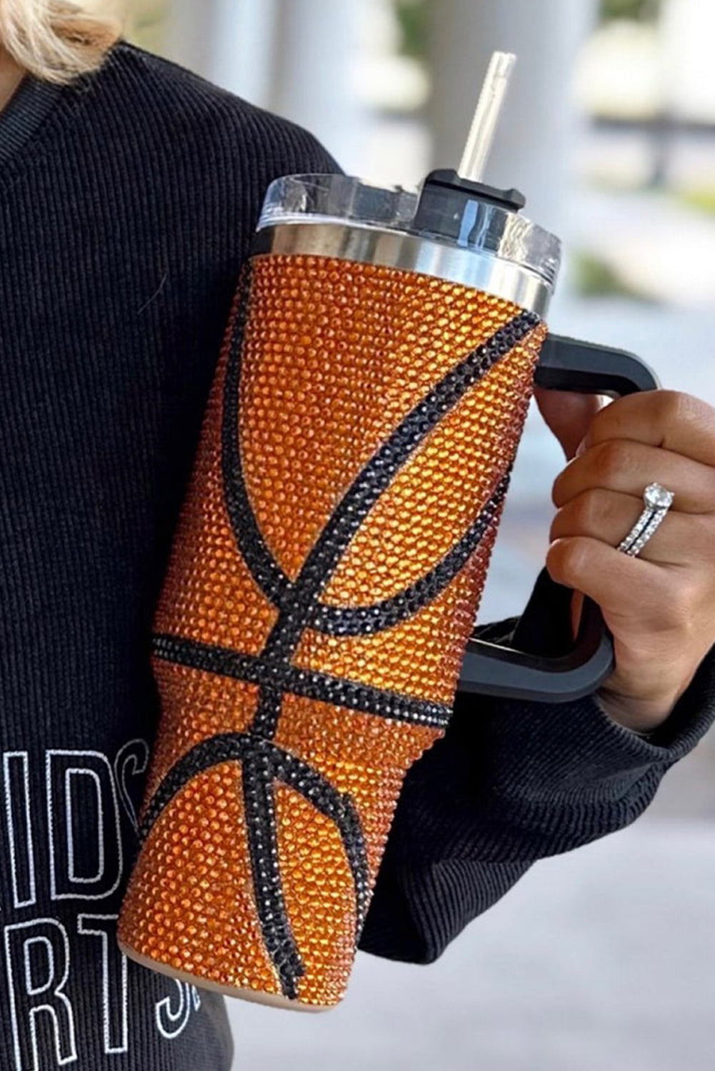 Chestnut Game Day Basketball Rhinestone 40 Oz Tumbler