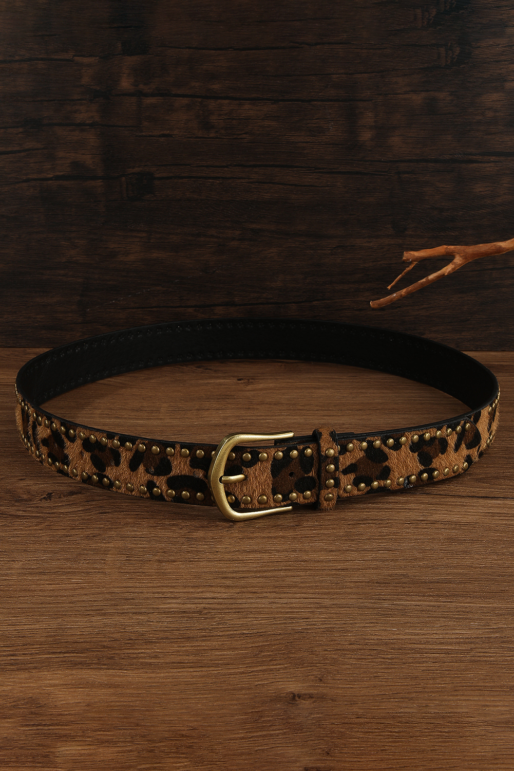 Chestnut Leopard Print PU Belt