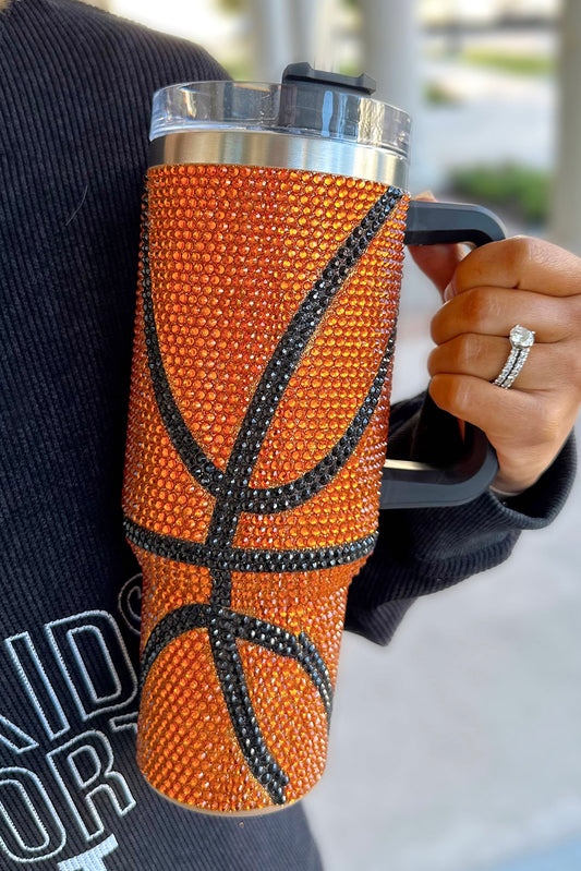 Chestnut Game Day Basketball Rhinestone 40 Oz Tumbler