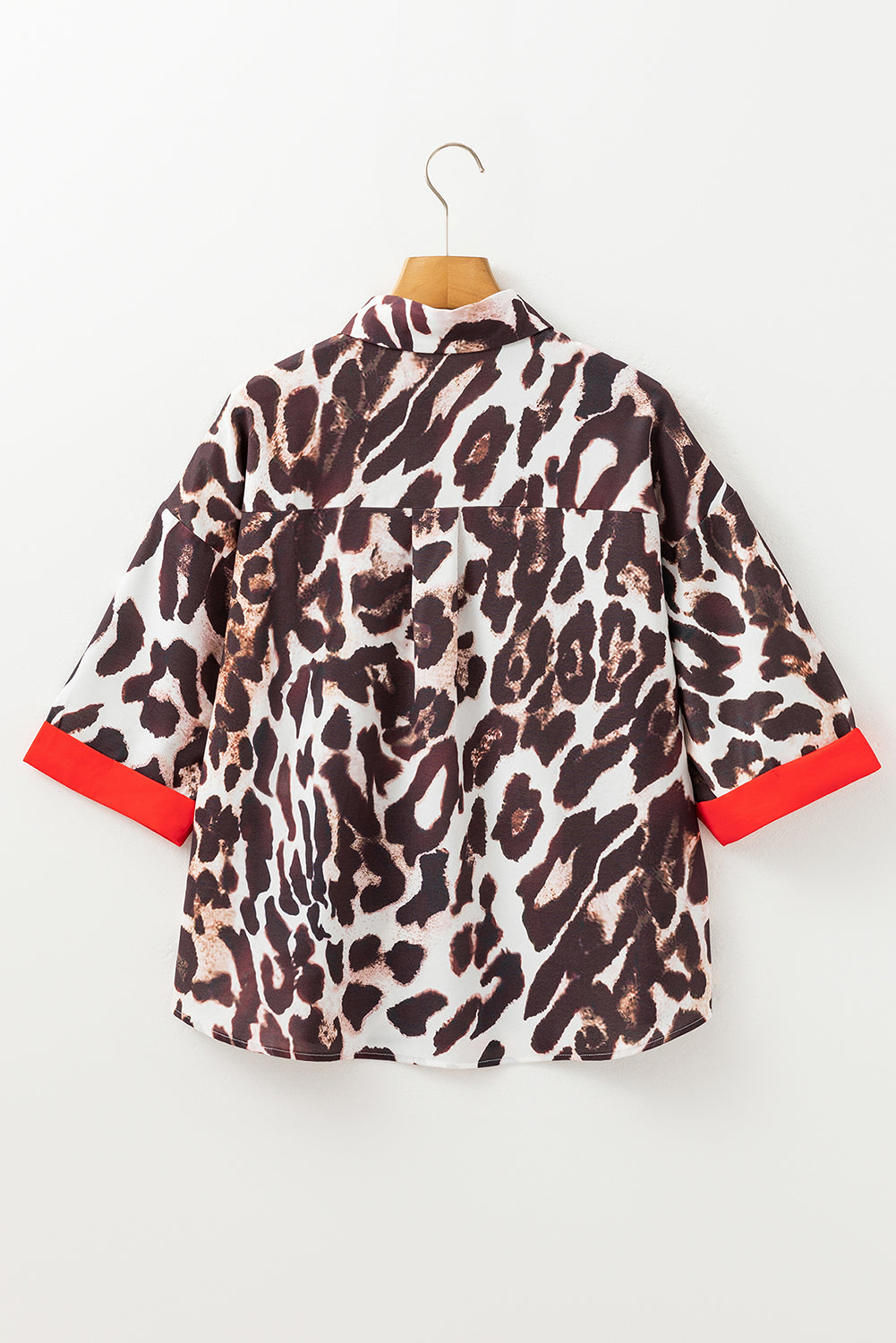 Dark Brown Patchwork Allover Leopard Print Shirt