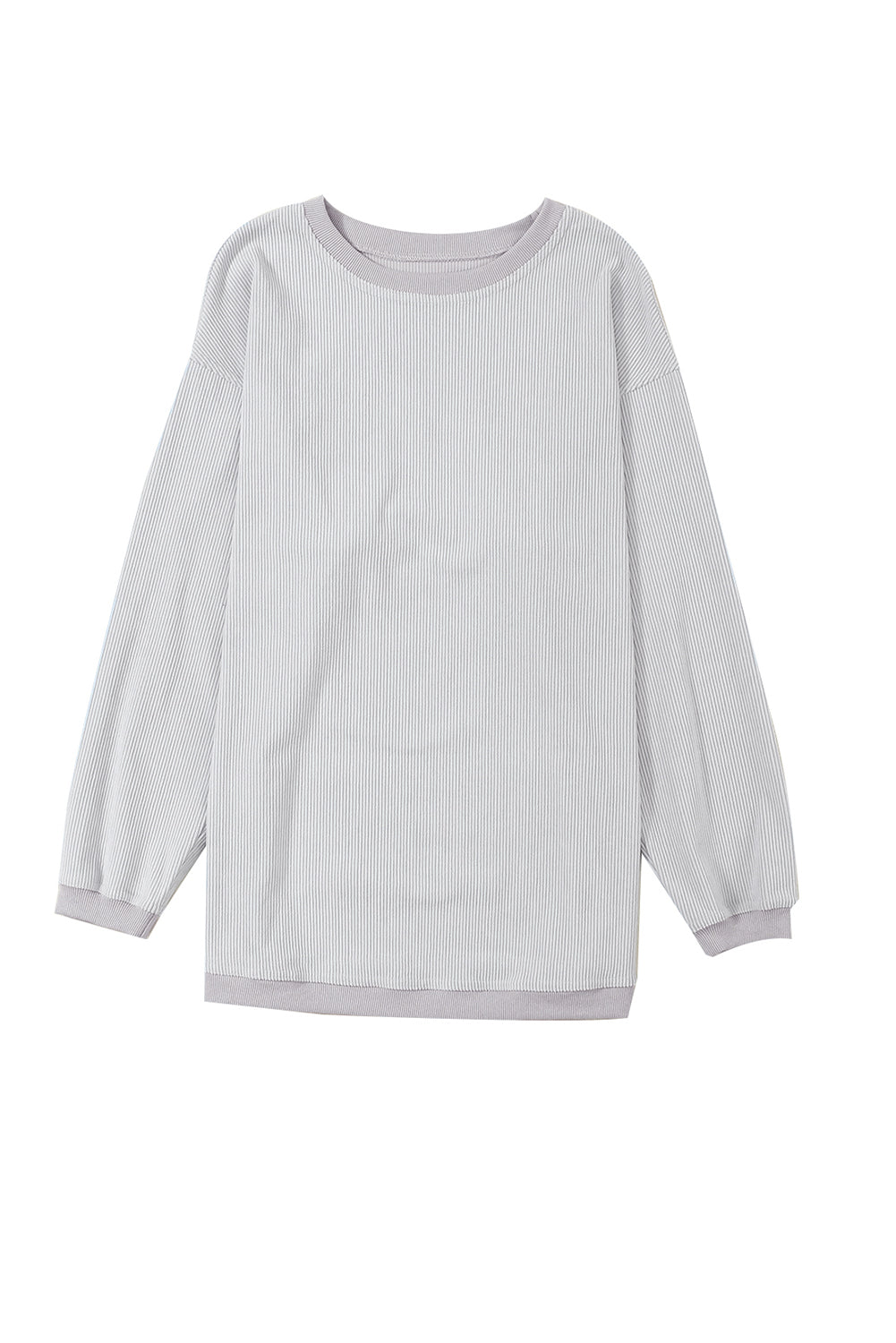 Apricot Drop Shoulder Crinkle Rib Oversized Sweatshirt